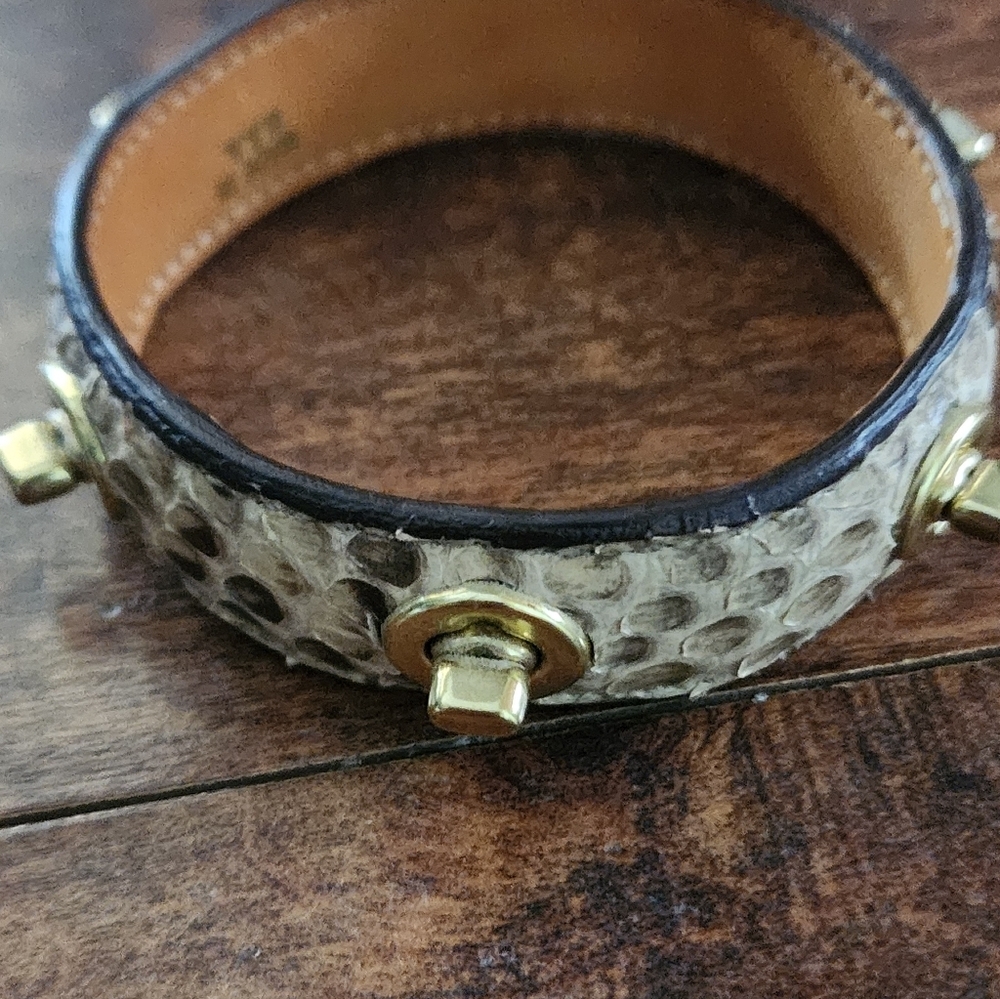 Coach Snakeskin Kisslock Bracelet - Picture 9 of 10